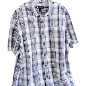 Alaskan Hardgear Duluth Trading Co. Plaid Button Down Shirt - Blue/White - 2XL